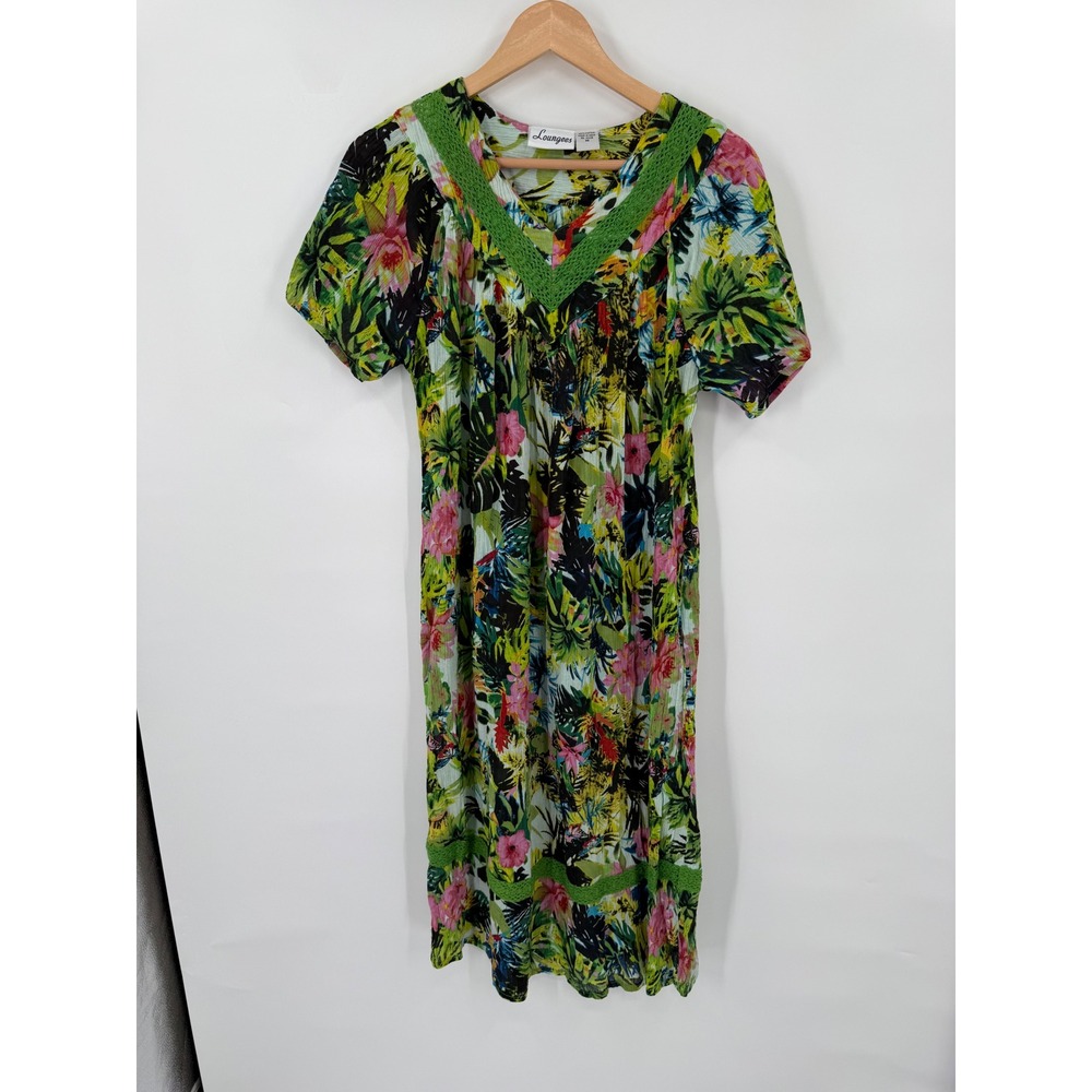 Loungees Dress Coverup Mumu Womens M Tropical Beach Swim Pool Resort Cruise